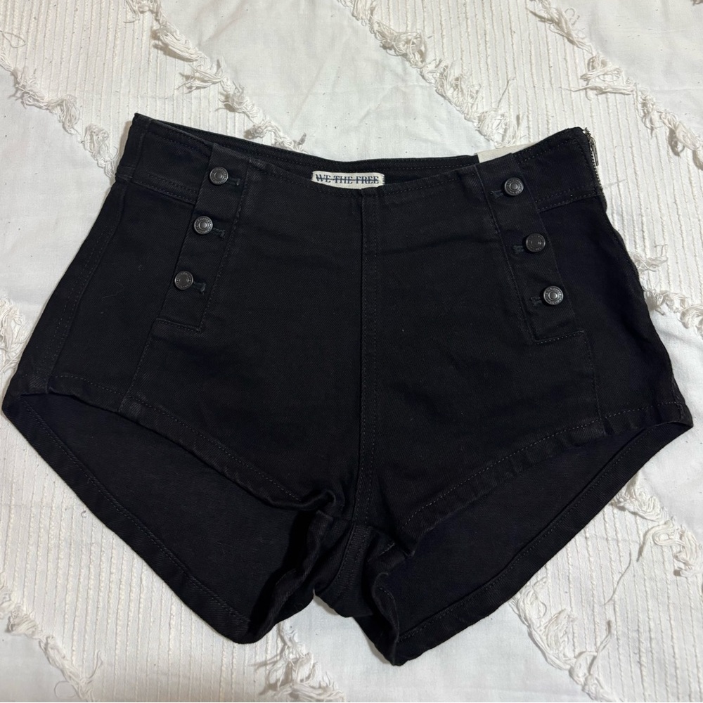 Free People Black Swan Song Hi-rise Brief Sailor Shorts